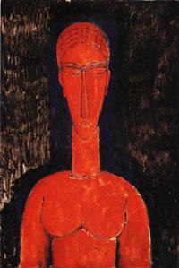 Amedeo Modigliani Red Bust Sweden oil painting art